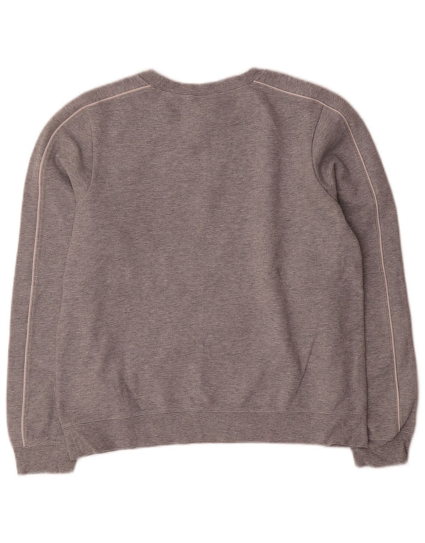 Felpa oversize da donna Nike maglione UK 10 piccolo cotone chiazzato grigio
