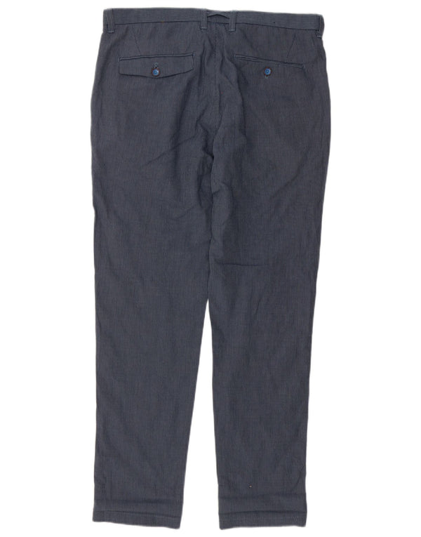 Pantaloni chino slim da uomo Zara EU 40 medio W31 L29 gessato blu navy