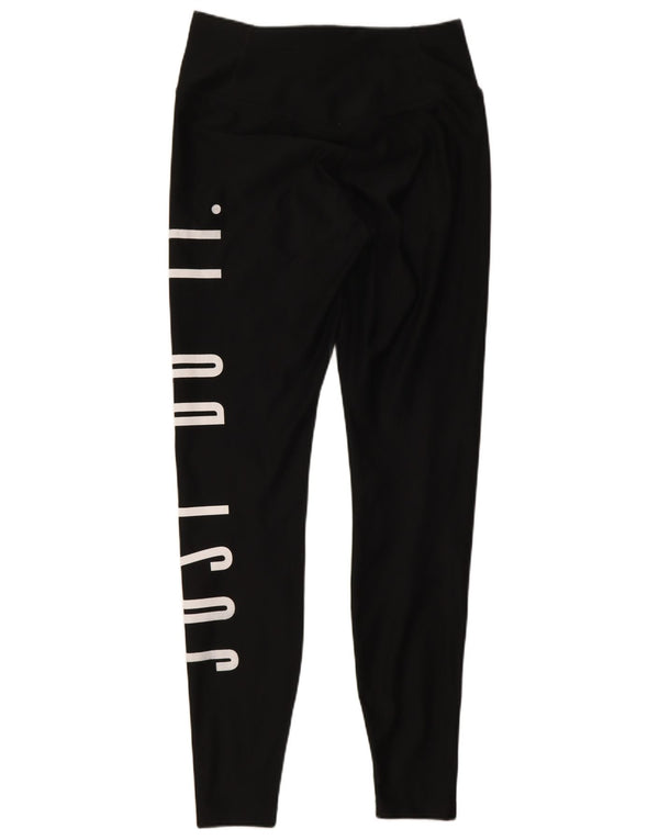Leggings grafici Nike da donna Dri Fit UK 4 XS poliestere nero
