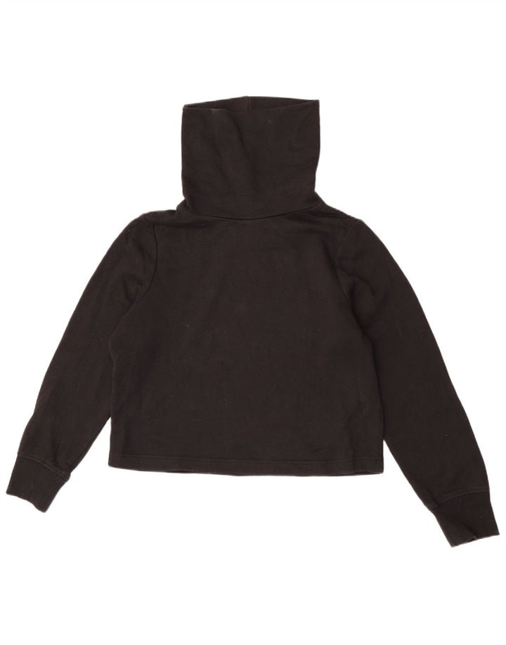 Top Zara da donna, camicetta oversize corta con collo alto, taglia UK 10, piccola, nera