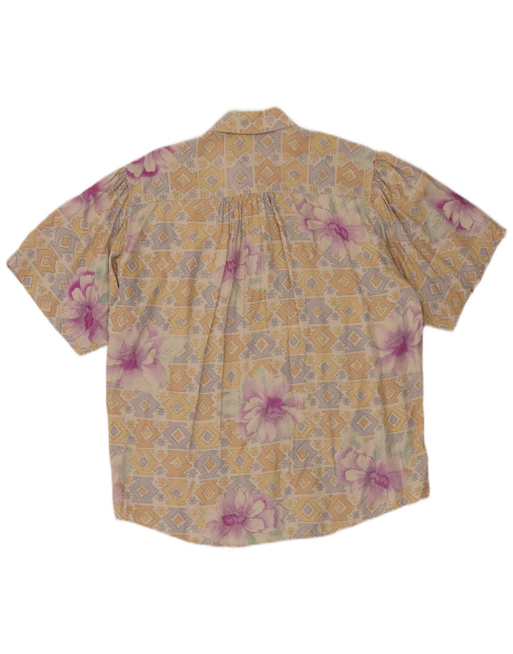 Camicia a maniche corte da donna BENETTON IT 44 Beige medio floreale