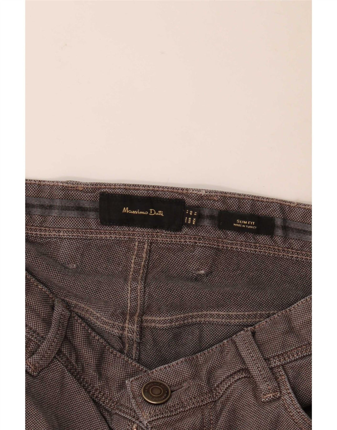 Pantaloni casual slim fit da uomo Massimo Dutti EU 40 Medium W31 L31 Grigio