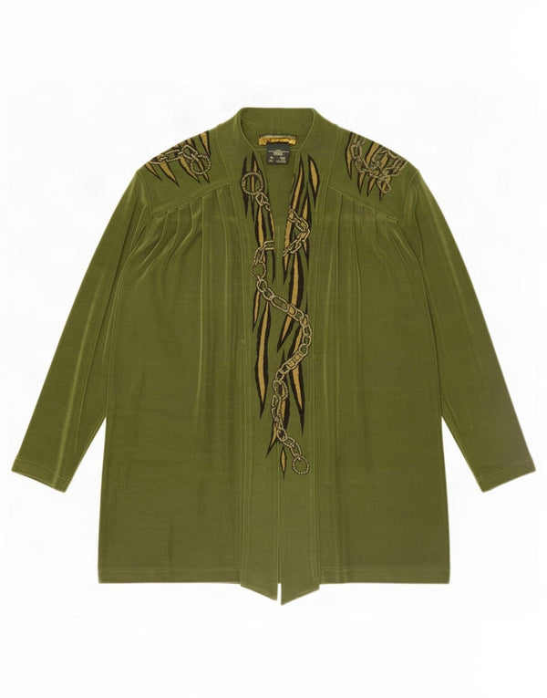 Camicetta da donna oversize con motivo astratto Piccadilly UK 10 piccola verde