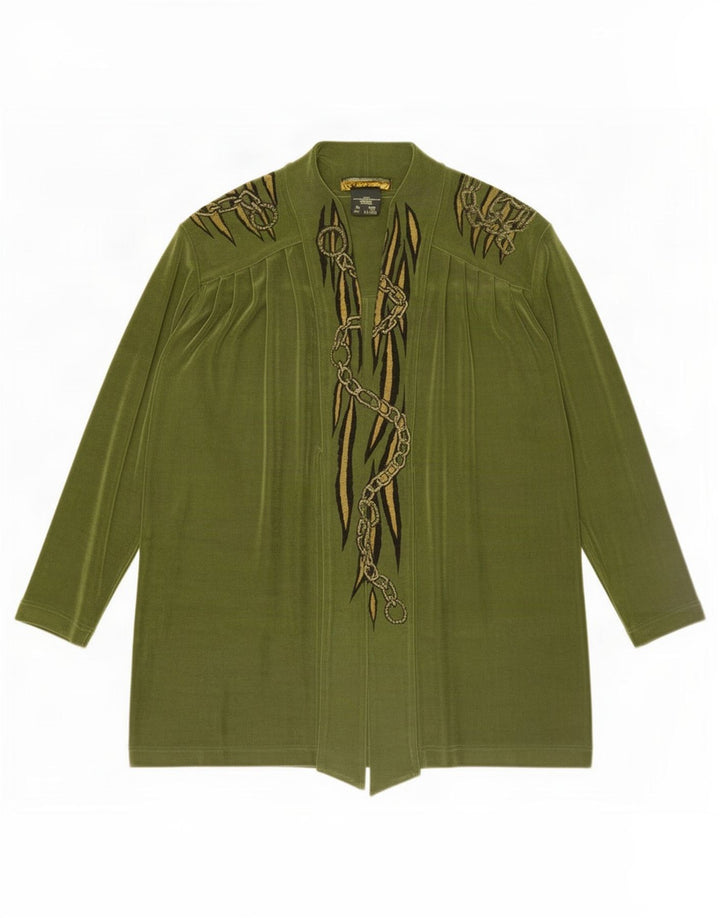 Camicetta da donna oversize con motivo astratto Piccadilly UK 10 piccola verde