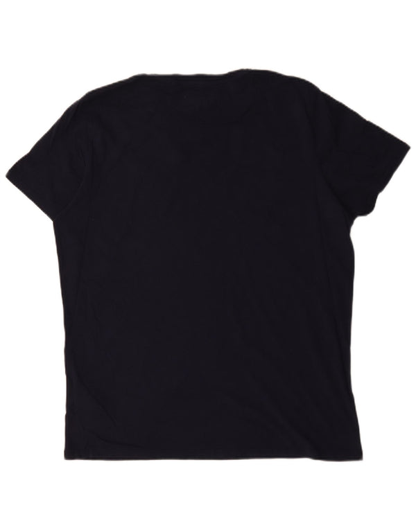 T-shirt grafica da uomo Wrangler Top in cotone blu navy medio