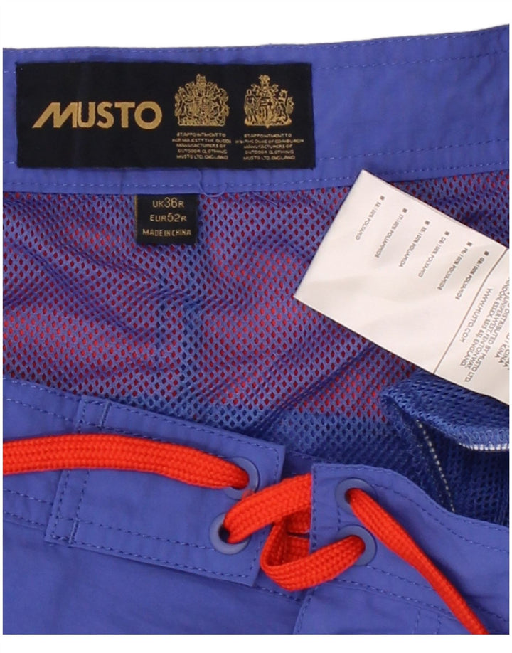 MUSTO Mens Graphic Swimming Shorts XL  Blue Colourblock Polyamide