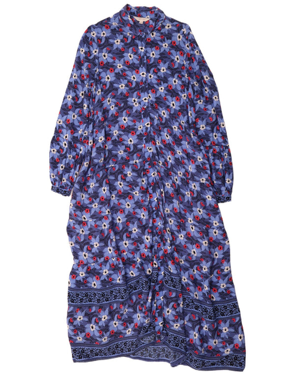 Abito camicia a maniche lunghe Marks & Spencer da donna Per Una UK 10 piccolo blu