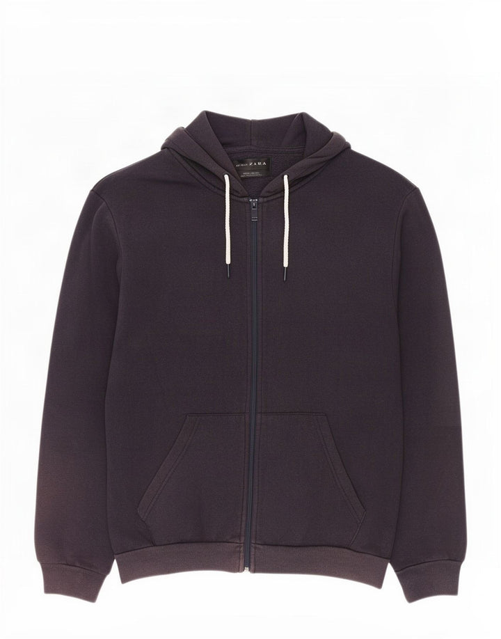 Maglione con cappuccio e zip Zara da uomo grande blu navy