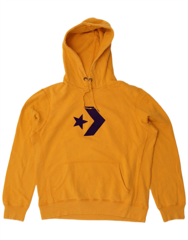 Felpa con cappuccio grafica da uomo Converse grande in cotone giallo