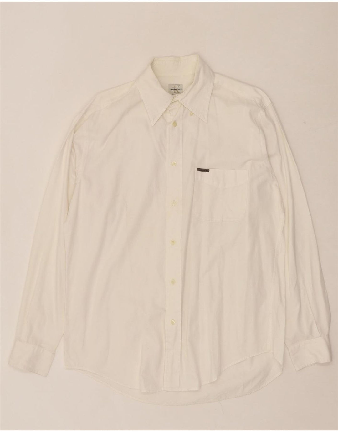 CALVIN KLEIN JEANS Mens Shirt Medium White Vintage Calvin Klein Jeans and Second-Hand Calvin Klein Jeans from Messina Hembry 
