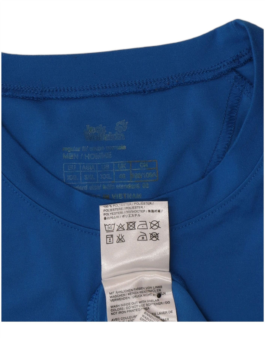T-shirt da uomo Jack Wolfskin Top UK 46 2XL poliestere blu