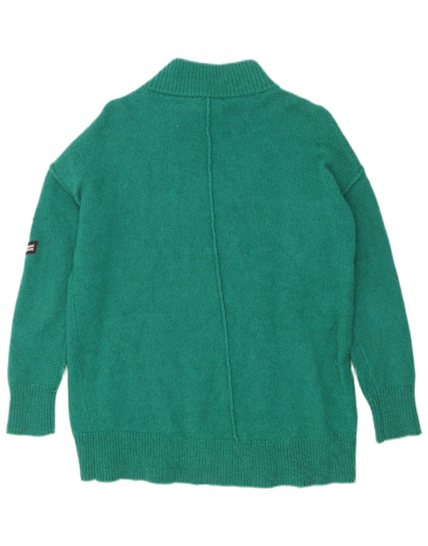MINT VELVET Maglione maglione oversize da donna con collo dolcevita UK 10 Piccolo Verde