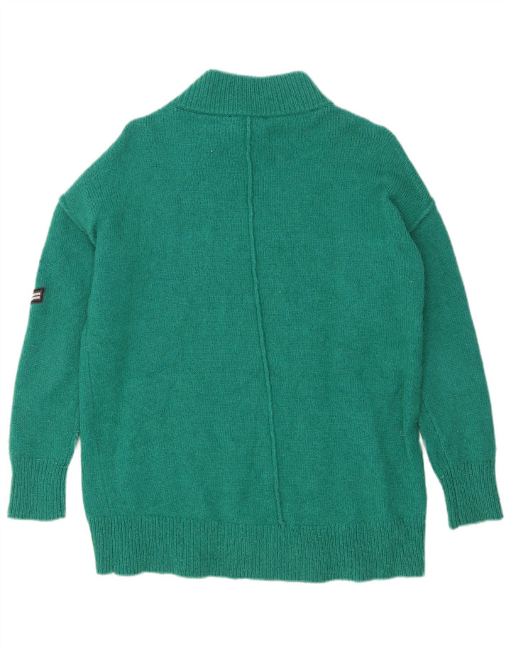 MINT VELVET Maglione maglione oversize da donna con collo dolcevita UK 10 Piccolo Verde