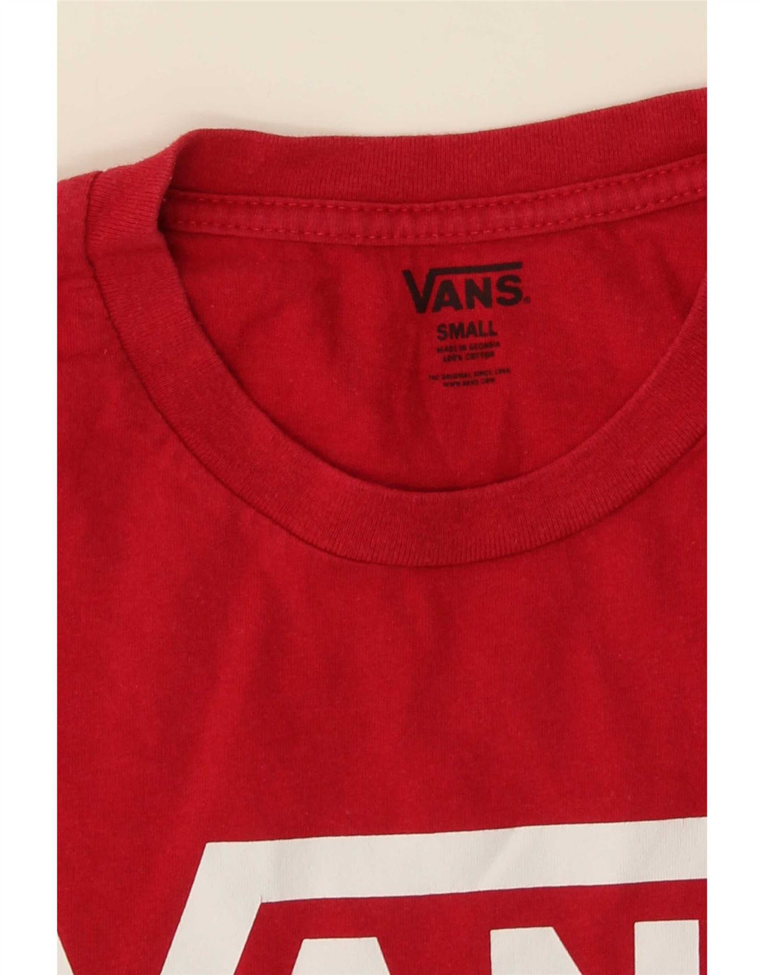 T-shirt grafica da uomo Vans Top piccola in cotone rosso