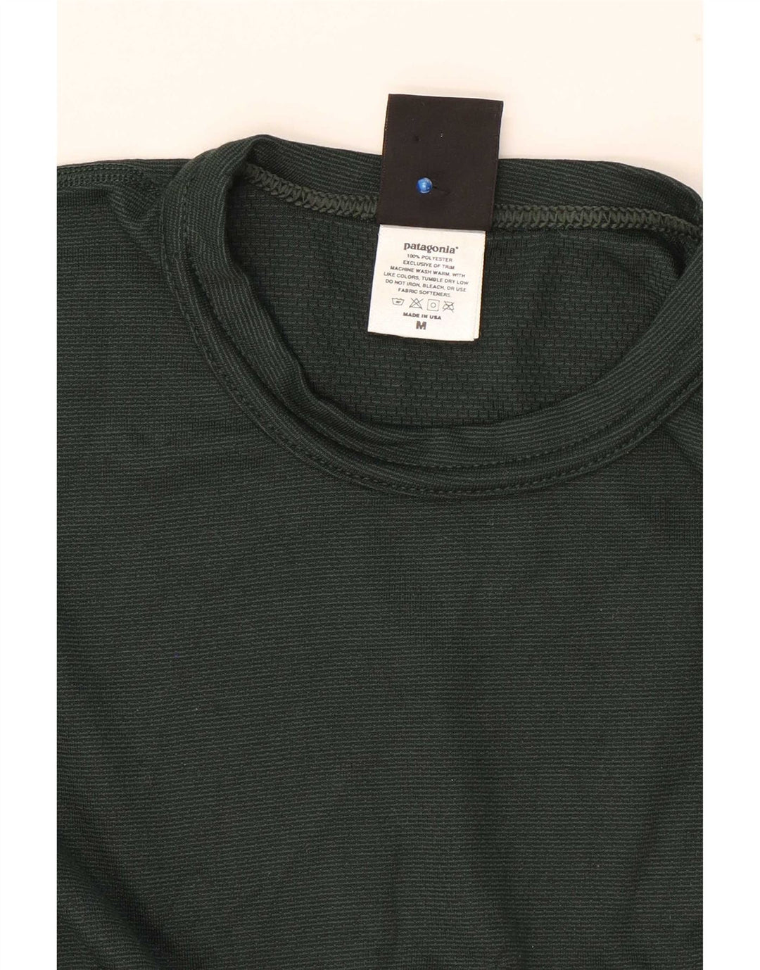 Patagonia Top da uomo a maniche lunghe in poliestere verde medio