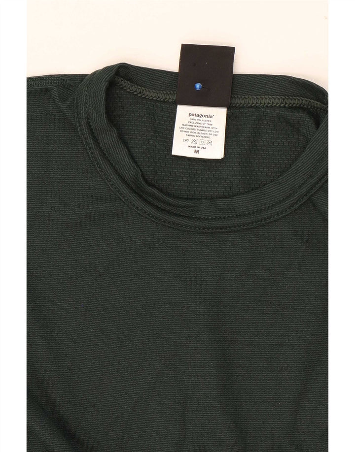 Patagonia Top da uomo a maniche lunghe in poliestere verde medio