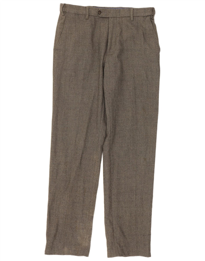 Pantaloni da abito dritti da uomo Marks & Spencer W32 L33 poliestere grigio