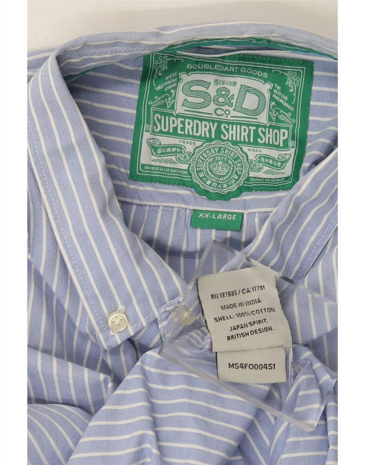 Camicia da uomo Superdry 2XL cotone a righe blu