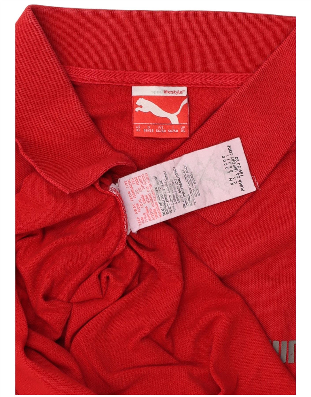 Polo Puma da uomo XL in cotone rosso