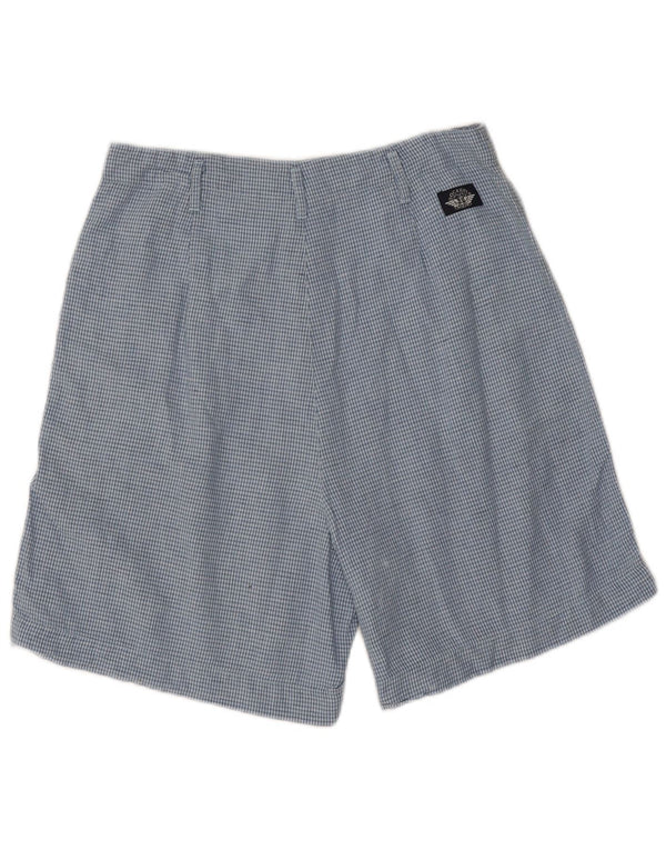 DOCKERS Pantaloncini chino con ancoraggio a vita alta da donna US 12 Large W28 blu a quadri