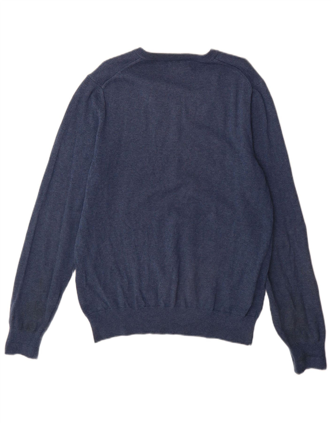 Maglione da uomo con scollo a V Marks & Spencer in cotone blu medio