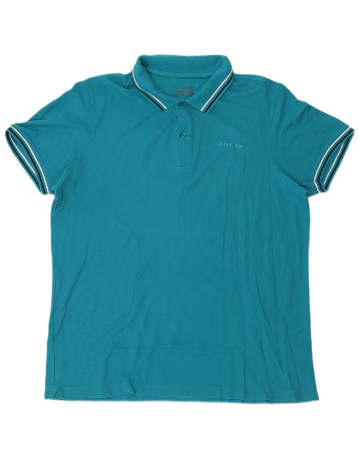Polo da uomo LOTTO 3XL in cotone blu