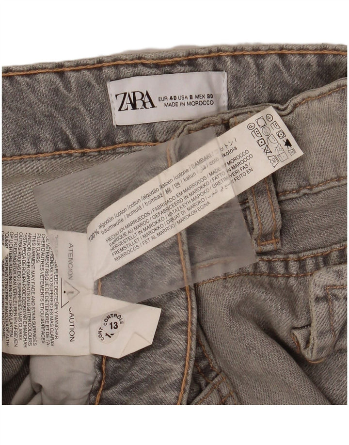 Jeans ZARA da donna cargo a gamba larga EU 40 medio W30 L34 cotone grigio