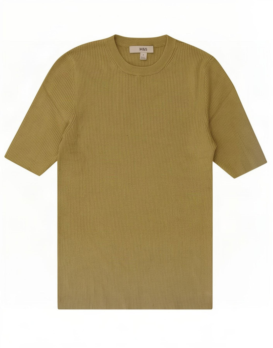 Top da donna Marks & Spencer manica 3/4 UK 12 medio cachi