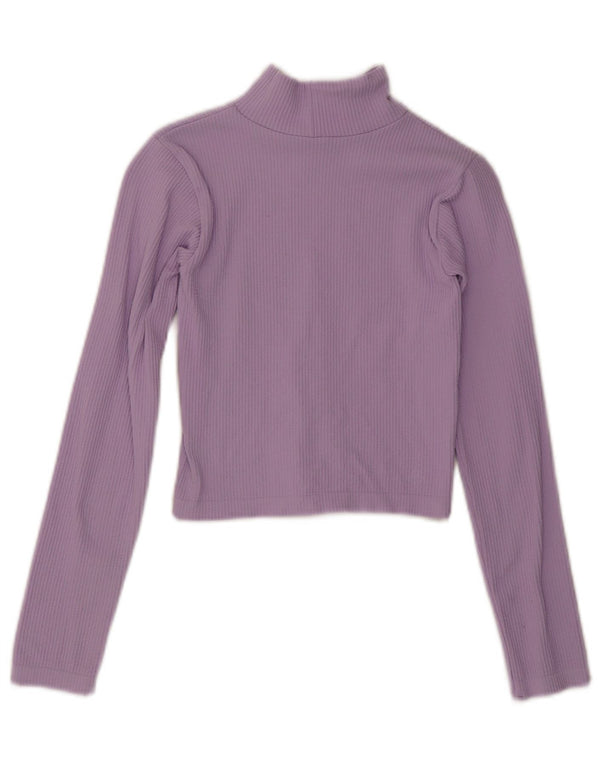 Top corto da donna Zara a maniche lunghe UK 10 piccolo viola