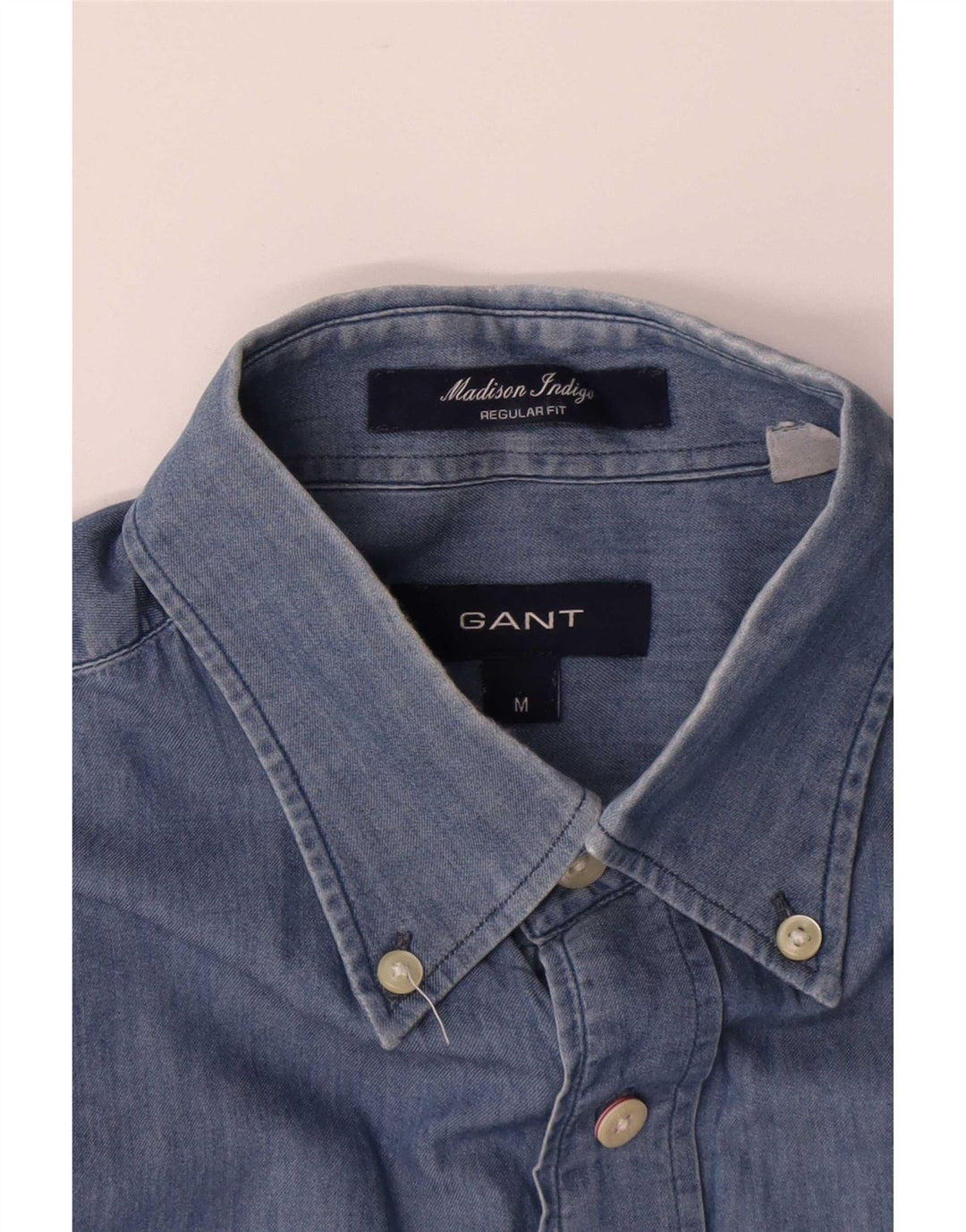 Gant Camicia da uomo Madison Regular Fit in cotone blu medio