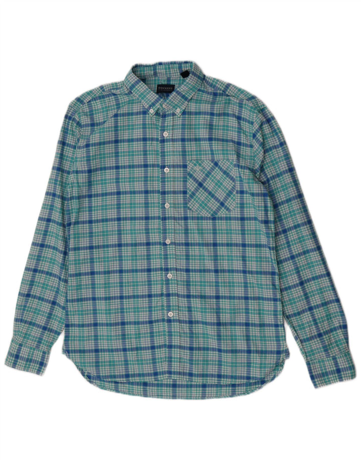Camicia da uomo Dockers in cotone a quadri turchese medio