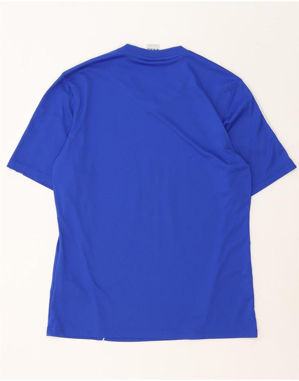 T-shirt grafica Adidas da uomo Climalite Top in poliestere blu medio