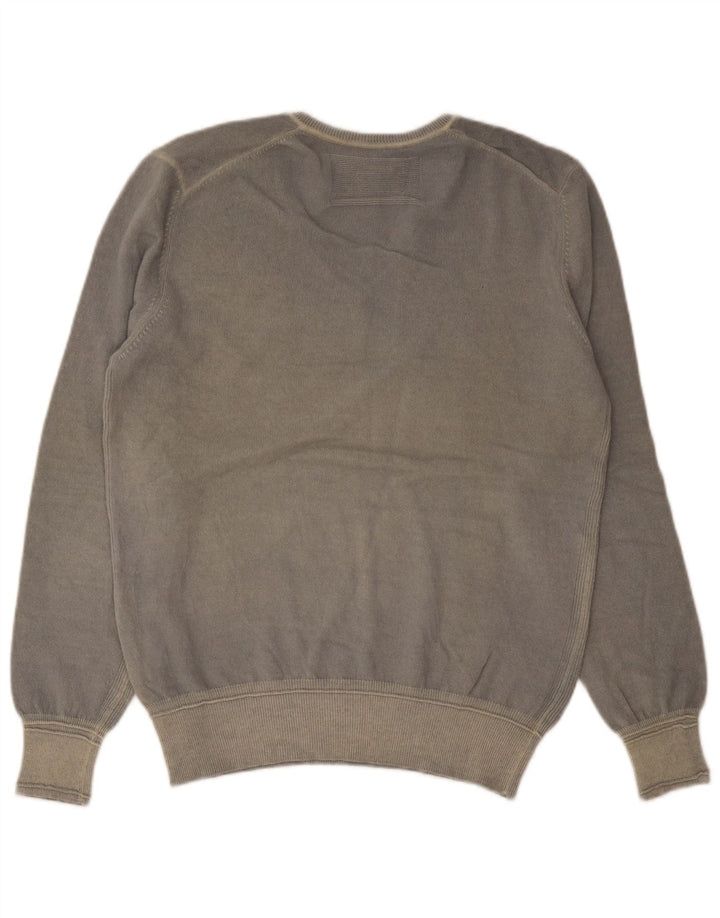 Maglione da uomo con scollo a V Playlife, grande, in lana grigia