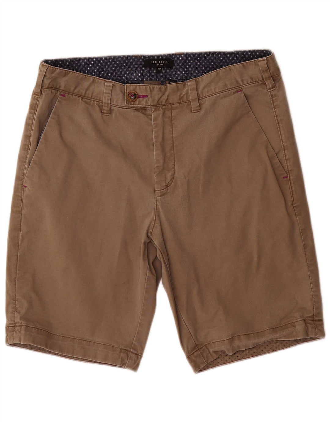 Pantaloncini chino da uomo Ted Baker W32 in cotone marrone medio