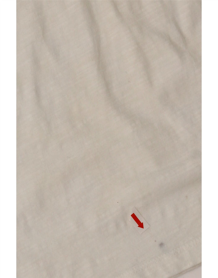 Desigual Donna Camicetta a Collo Basso Top UK 10 Piccola Viscosa Bianca