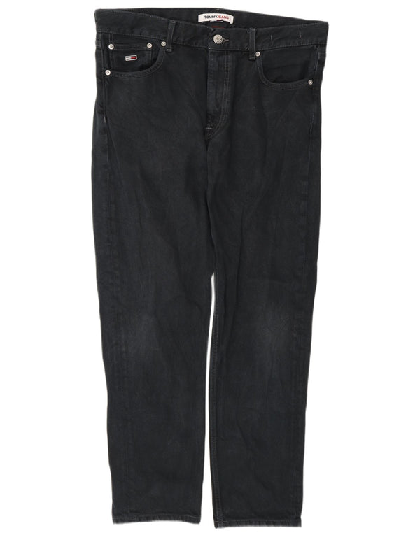 Jeans affusolati regolari da uomo Tommy Hilfiger W32 L30 cotone nero