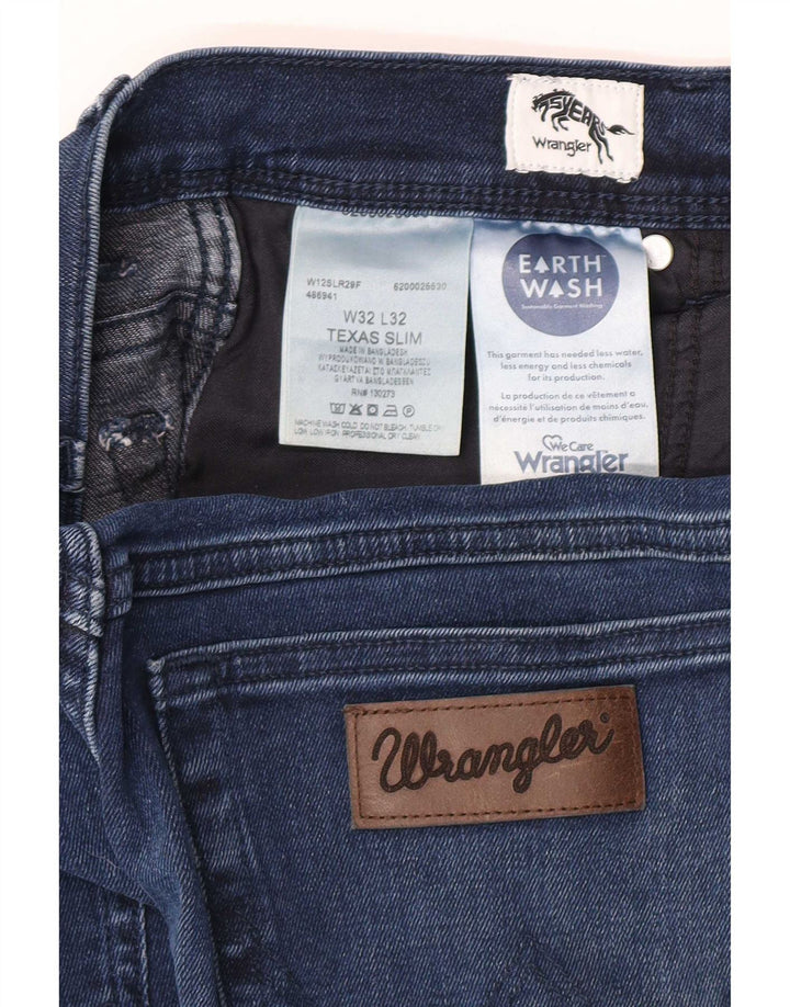 Jeans Wrangler Texas Slim da uomo W32 L26 cotone blu navy