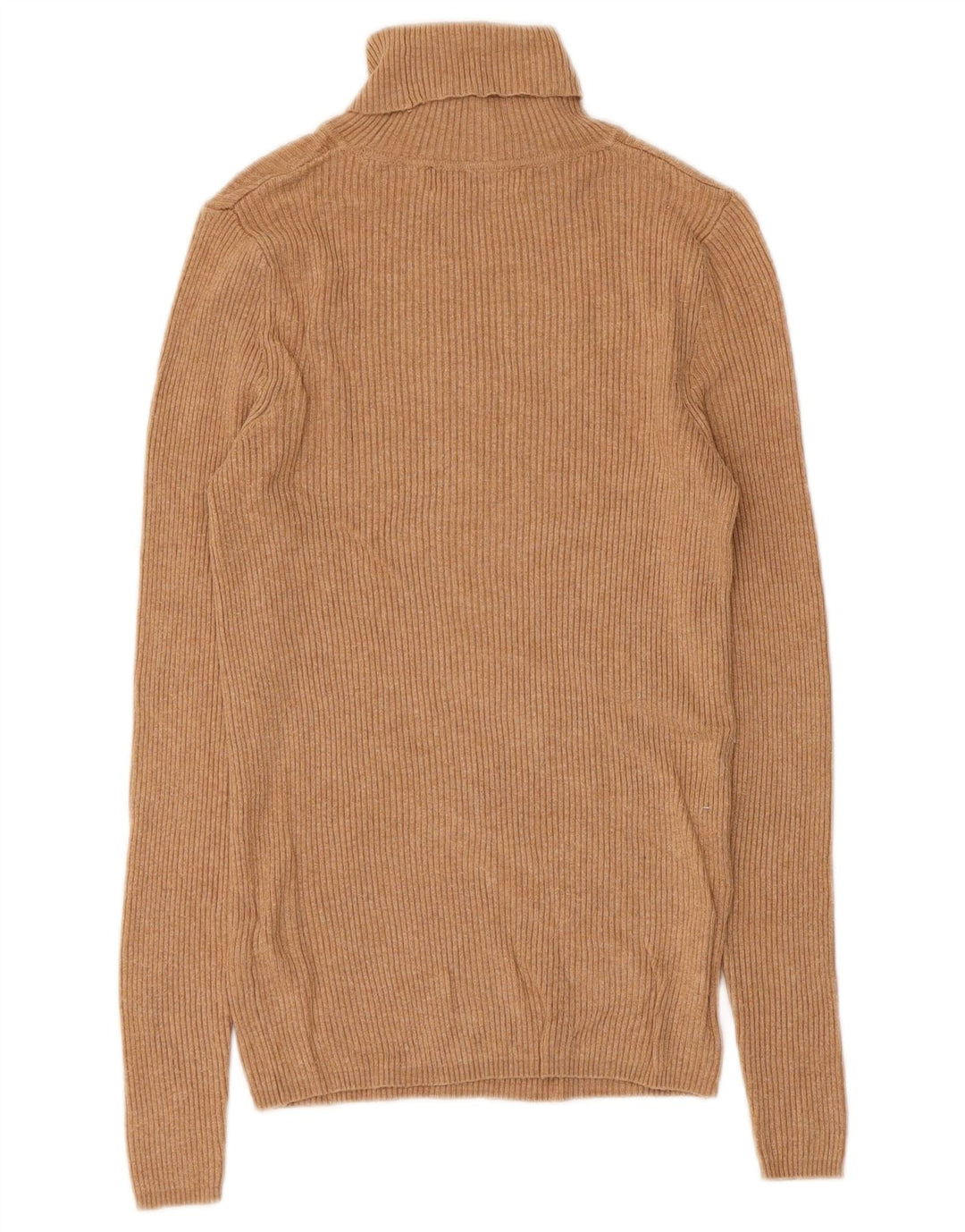 Maglione maglione a collo alto da donna Marks & Spencer UK 10 piccolo in viscosa marrone