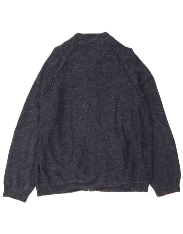 Maglione cardigan da uomo Marks & Spencer UK 18 XL Cotone screziato blu navy