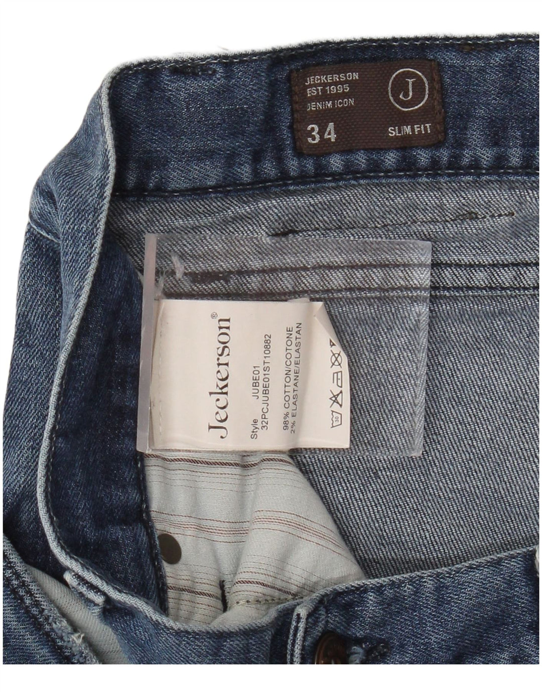 Pantaloncini di jeans da uomo JECKERSON W34 grande cotone blu