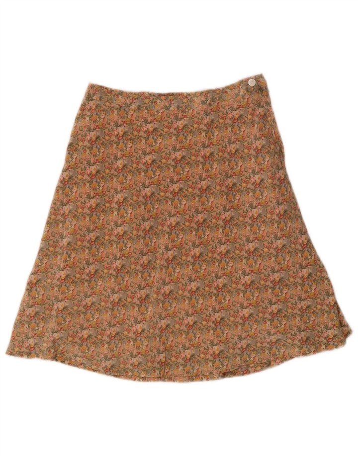 Gonna a trapezio da donna a palloncino EU 38 Media W28 Seta floreale multicolore