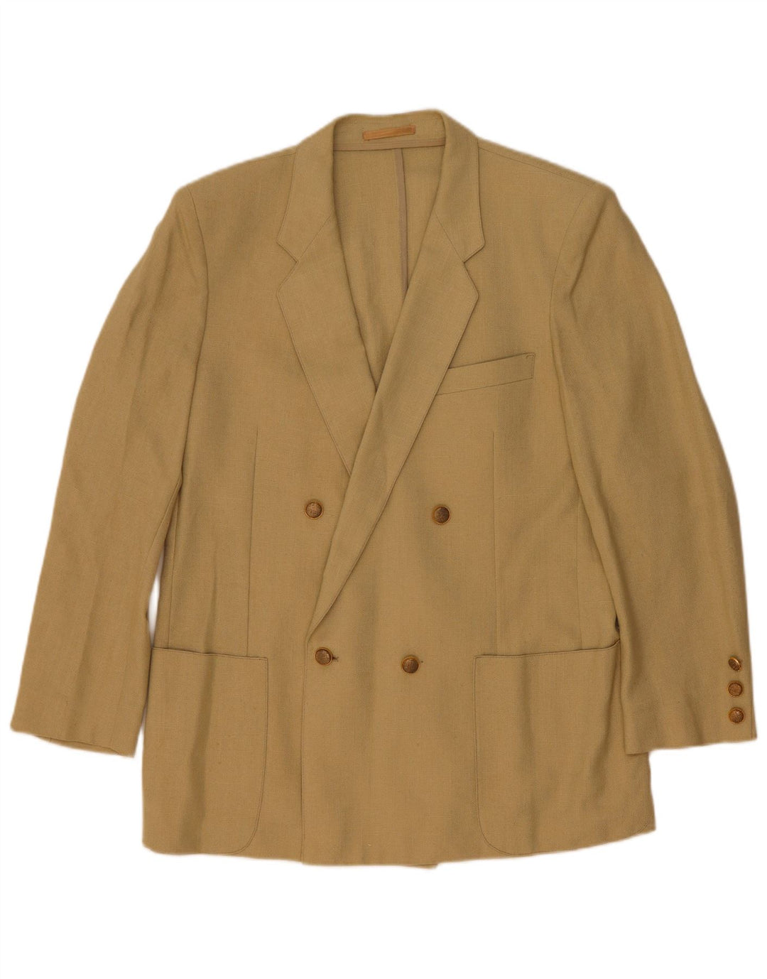 Giacca blazer doppiopetto vintage da uomo UK 44 2XL Beige