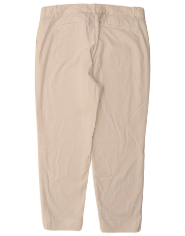 Pantaloni chino regolari da donna Marks & Spencer UK 18 XL W36 L28 Bianco