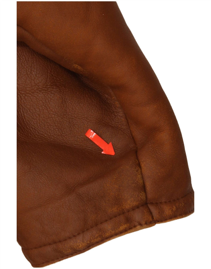 Giacca in shearling vintage da donna IT 50 Shearling marrone grande