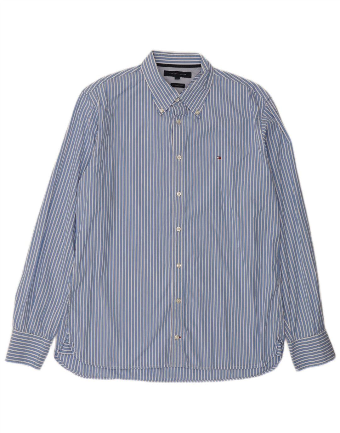 Camicia da uomo Tommy Hilfiger grande cotone gessato blu