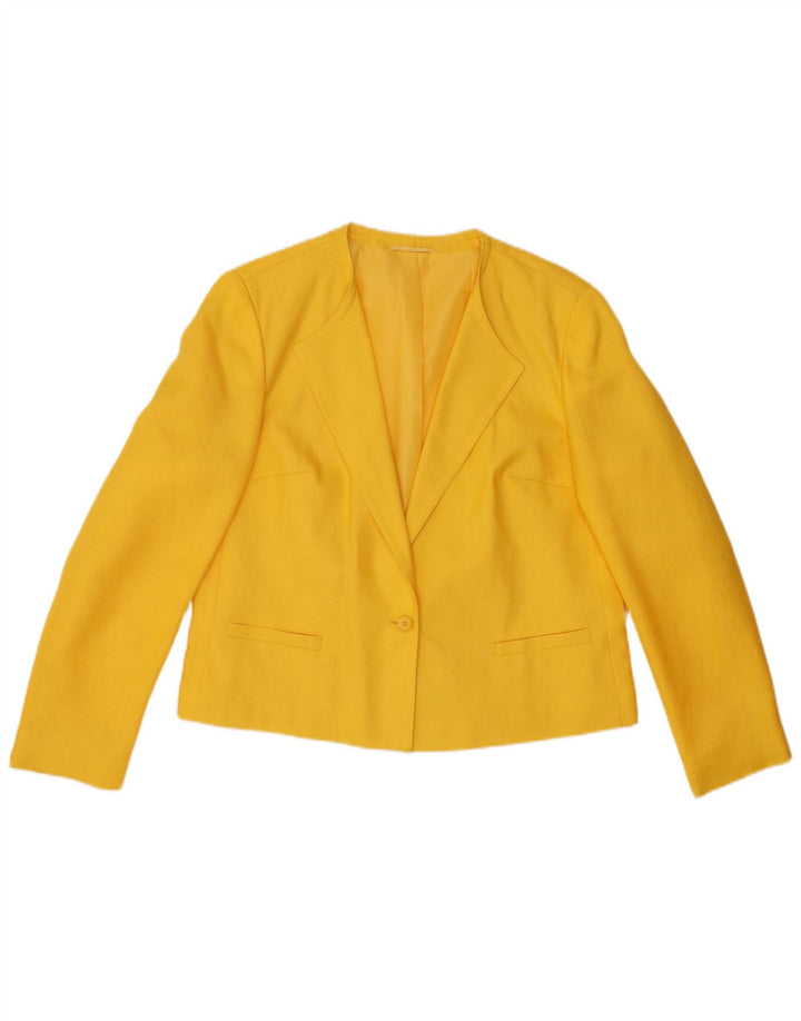 RAVENS Giacca blazer corta da donna a 1 bottone IT 42 Poliestere giallo medio