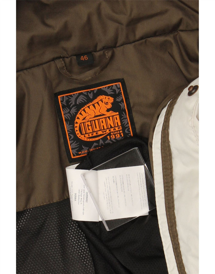 Giacca a vento con cappuccio da donna IGUANA EU 46 XL White Colourblock