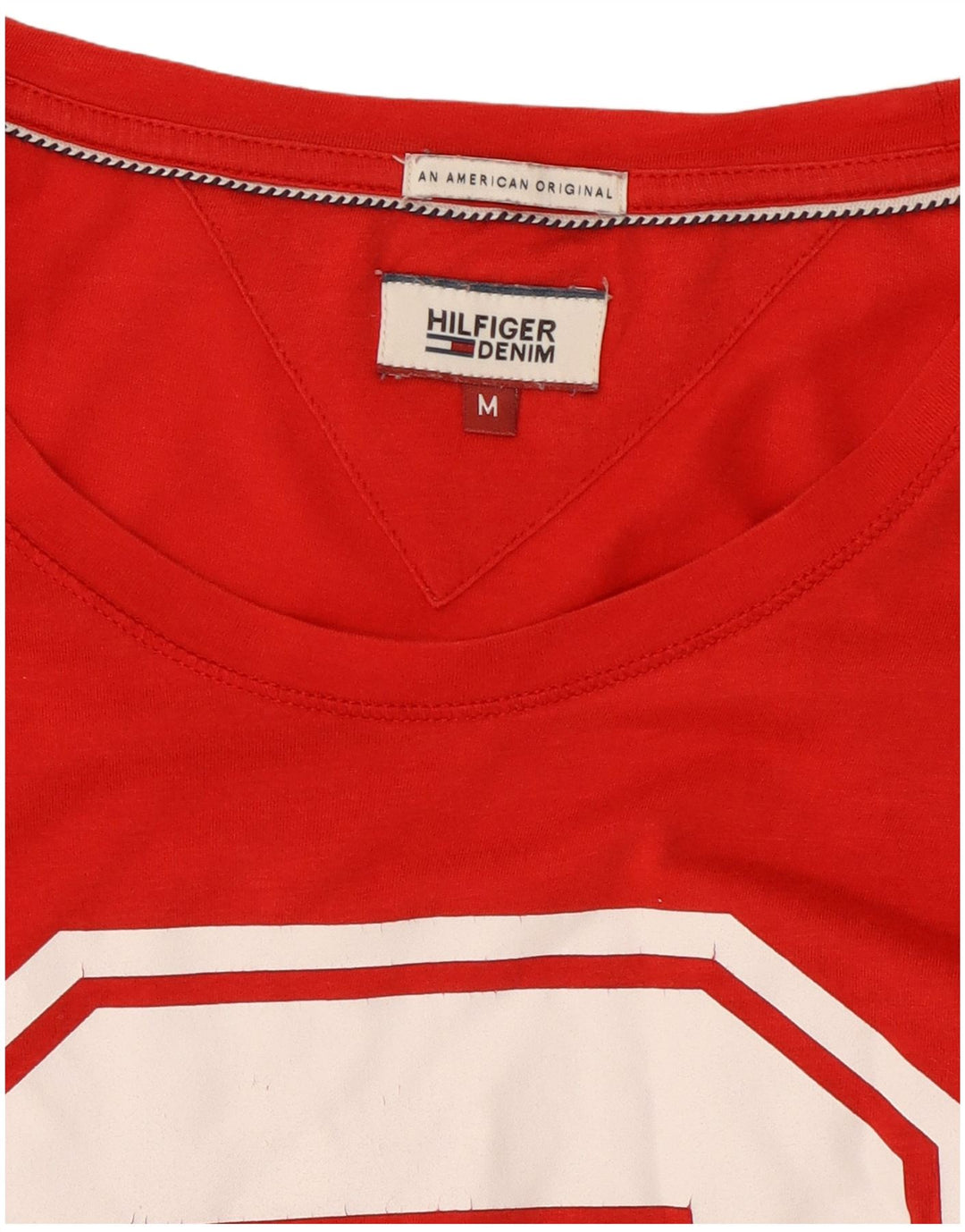 T-shirt grafica da uomo Tommy Hilfiger Top in cotone rosso medio