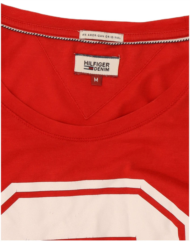 T-shirt grafica da uomo Tommy Hilfiger Top in cotone rosso medio
