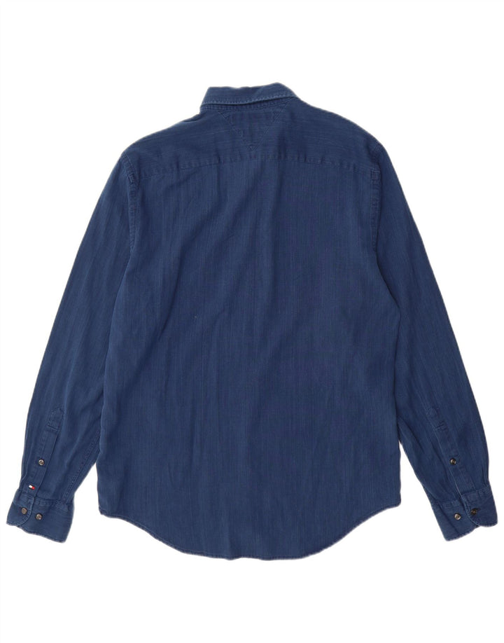 TOMMY HILFIGER Camicia da uomo New York Fit in cotone blu medio